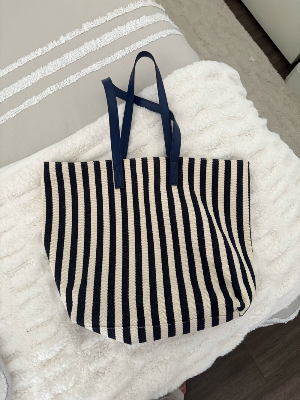 Target Navy and Cream Striped Tote